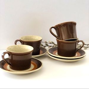 Vintage Premiere Dura Stone Mocha cups and saucers
